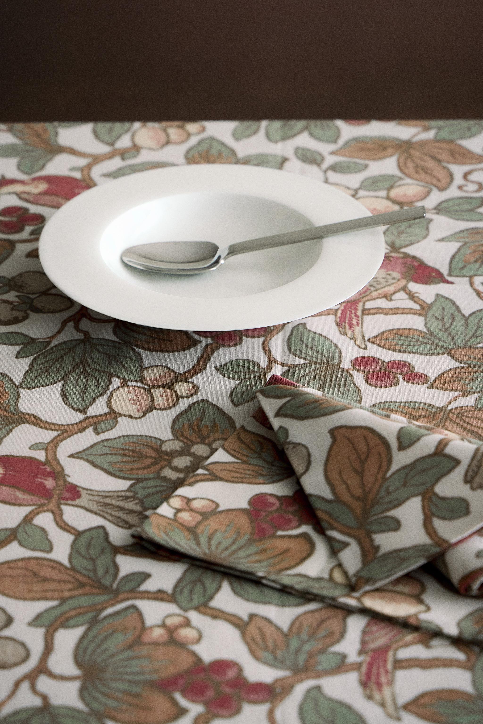 FLORAL AND BIRD COTTON TABLECLOTH | KATHARINE POLE